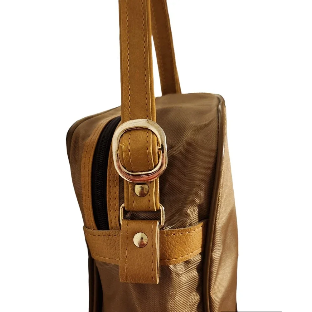 Vintage Samsonite Carry On Bag Adjustable Shoulder Strap Safari Tan 10.5” X 9”